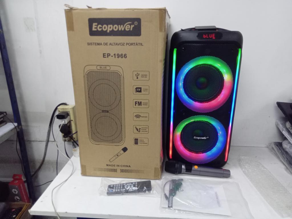 Parlante Portatil Marca Ecopower Modelo Ep-1966 Acc Microfono ControlCargador4 Pila1 Adaptador1 Cable Usb
