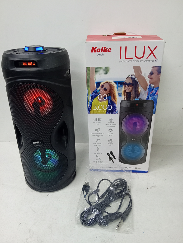 Parlante Portatil Marca Kolke Modelo Kpm-511 Usado En Buen Estado Con Cable Usb Acc Microfono Cable Para Microfono