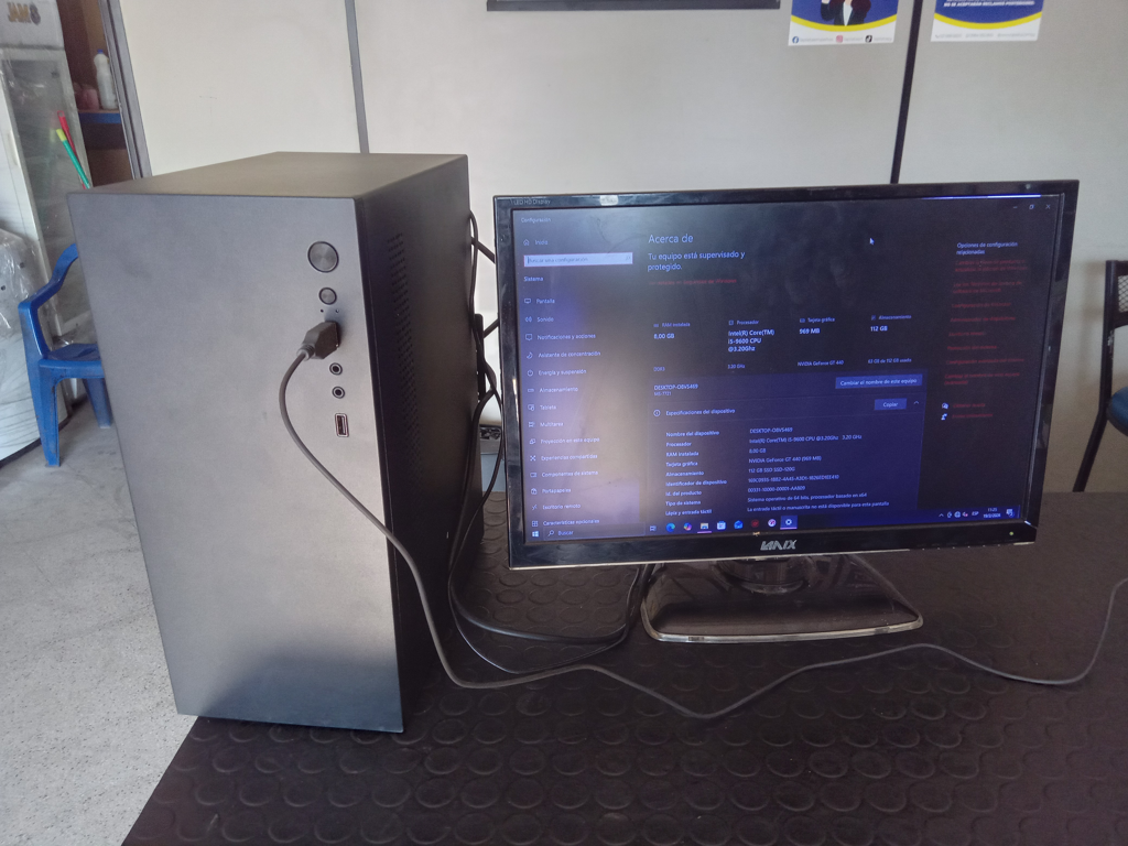 Cpu Para Computadora Marca Lanix Modelo No Tiene Procesador Core I5 Novena Gen Con No Tiene Memoria Ram 8 Gb Color Negro Disco Duro 112 Gb Acc MonitorCable Power