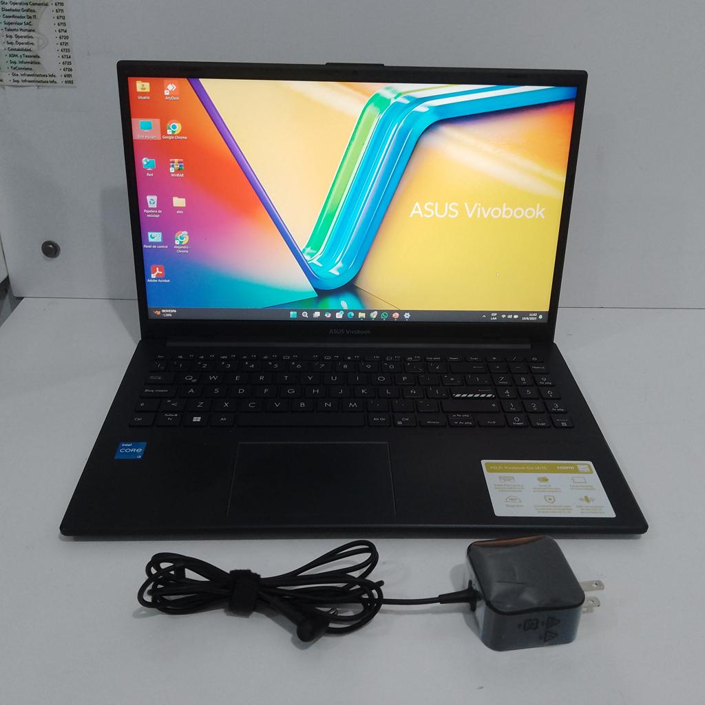 Notebook Marca Asus Modelo Vivobook Go 14/15 Procesador I3-N305 1.80ghz Memoria Ram 8 Gb Disco Duro 256 Gb Generacion 12 Acc No Tiene
