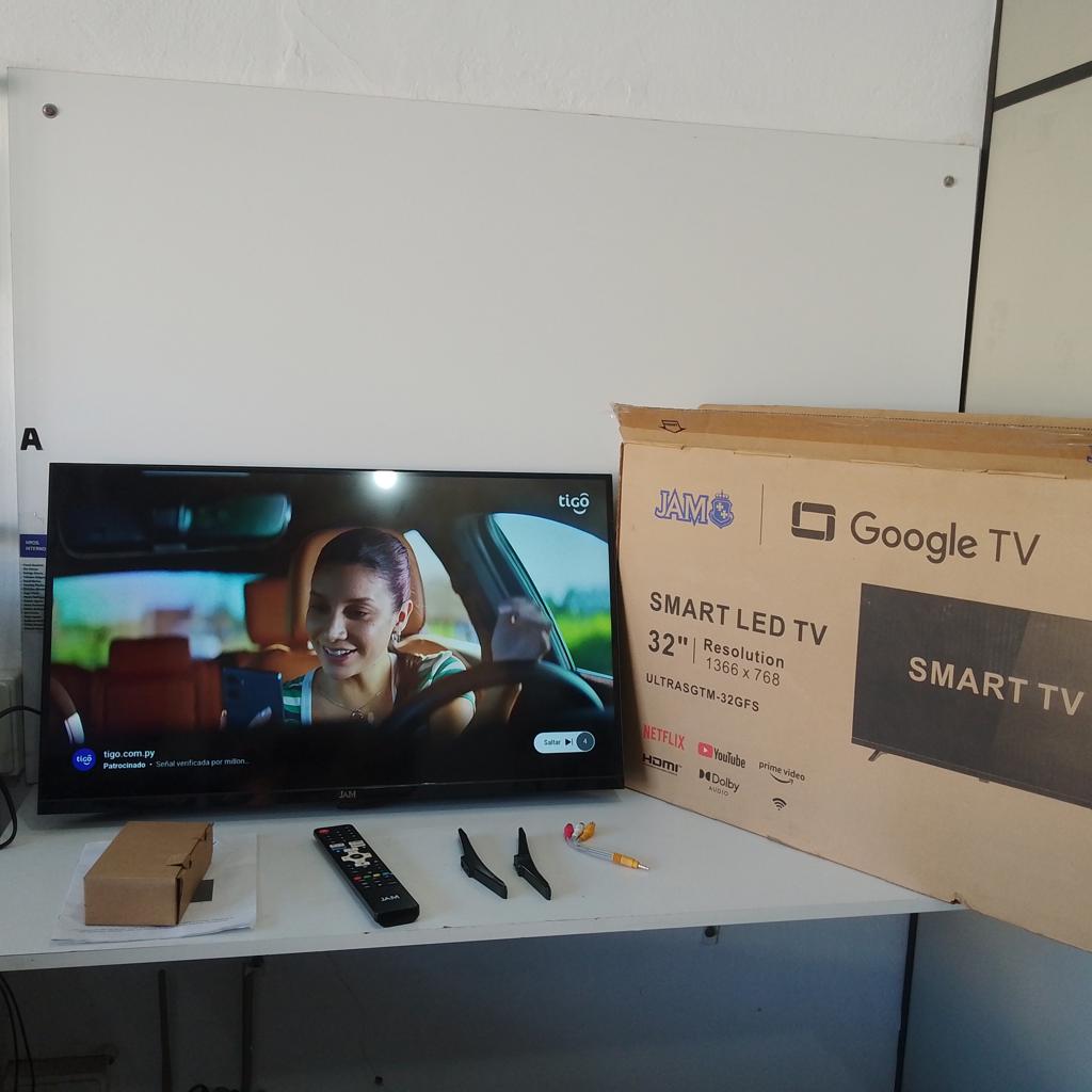 Televisor Led Smart De 32 '' Marca Jam Modelo Ultrasgtm-32gfs Con Control Usado En Buen Estado Acc PatitasCable CteManualSoporte De ParedCable Av