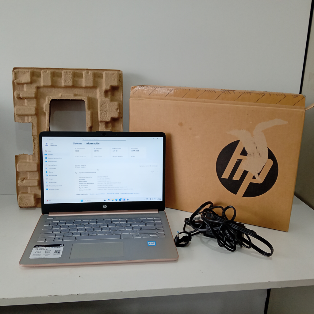 Notebook Marca Hp Modelo 14-Dq6015dx Procesador Intel N150 Memoria Ram 4 Gb Disco Duro 120 Gb Generacion 1 Acc En Caja
