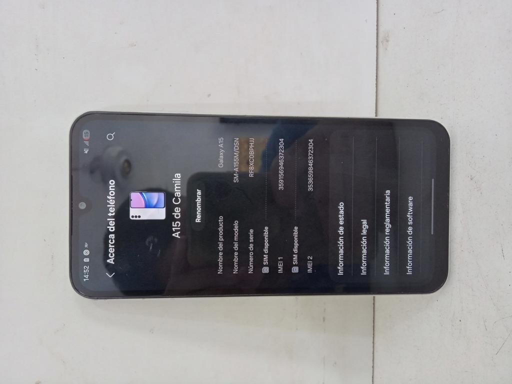 Celular Marca Samsung Modelo A15 Memoria Ram 4 Gb Almacenamiento Interno 128 Gb Acc No Tiene