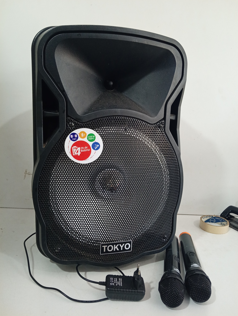 Foto 2 de Caja De Sonido Amplificada Marca Tokyo Modelo Elpaerty12-N Sin Control Usado En Buen Estado Acc Dos Microfono