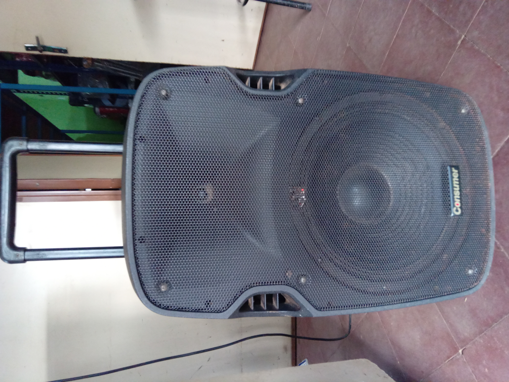 Caja De Sonido Amplificada Marca Consumer Modelo Sin Control Usado En Buen Estado Acc Rueditas