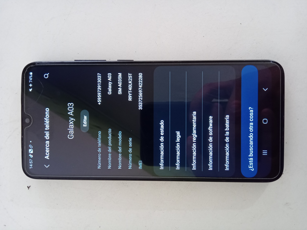 Celular Marca Samsung Modelo A03 Memoria Ram 4 Gb Almacenamiento Interno 64 Gb Acc No Tiene