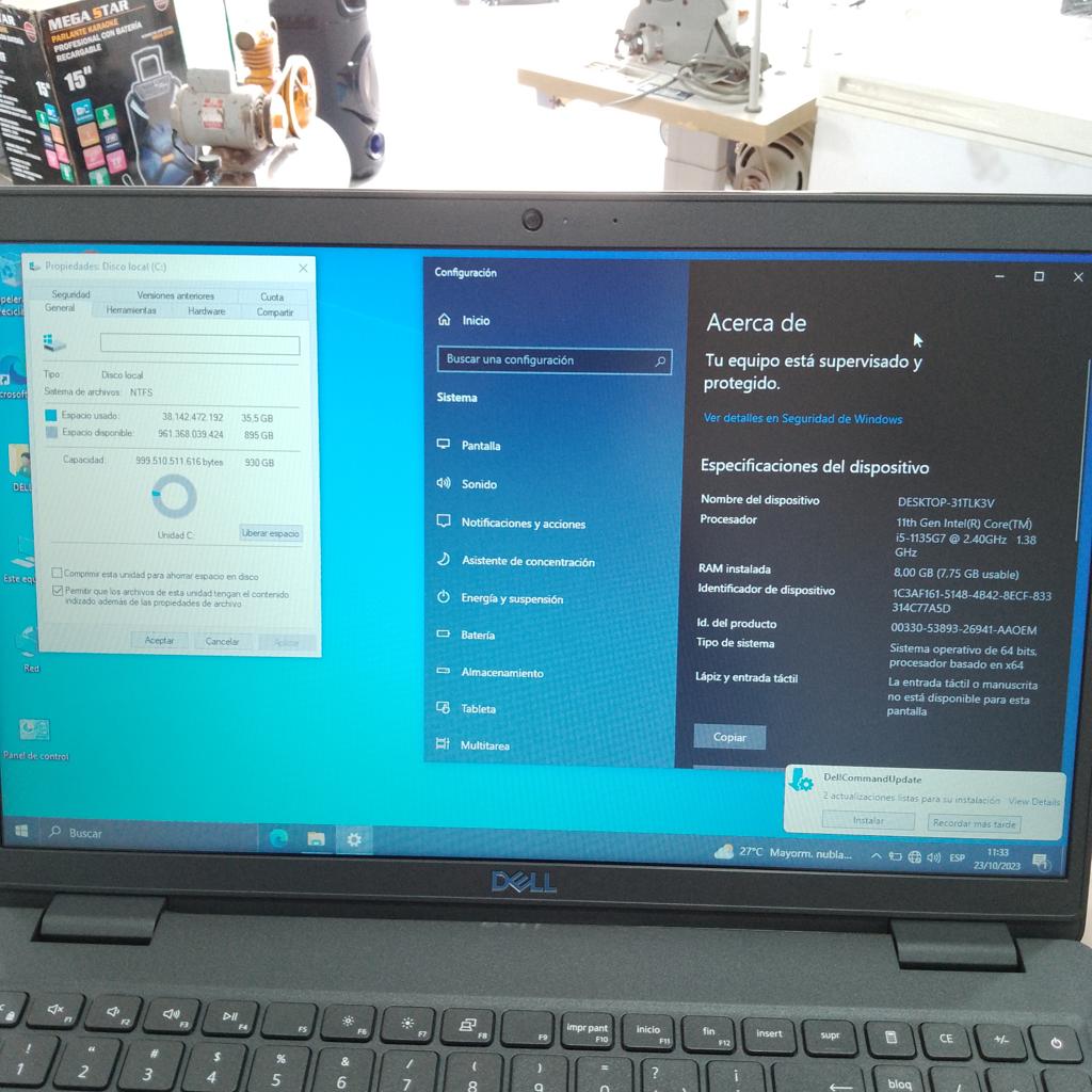 Notebook Marca Dell Modelo Latitud3520 Procesador Core I5 Memoria Ram 8 Gb Disco Duro 1 Gb Acc Con CargadorTeclado NumericoSin Lector De CdEntrada HdmiUsb