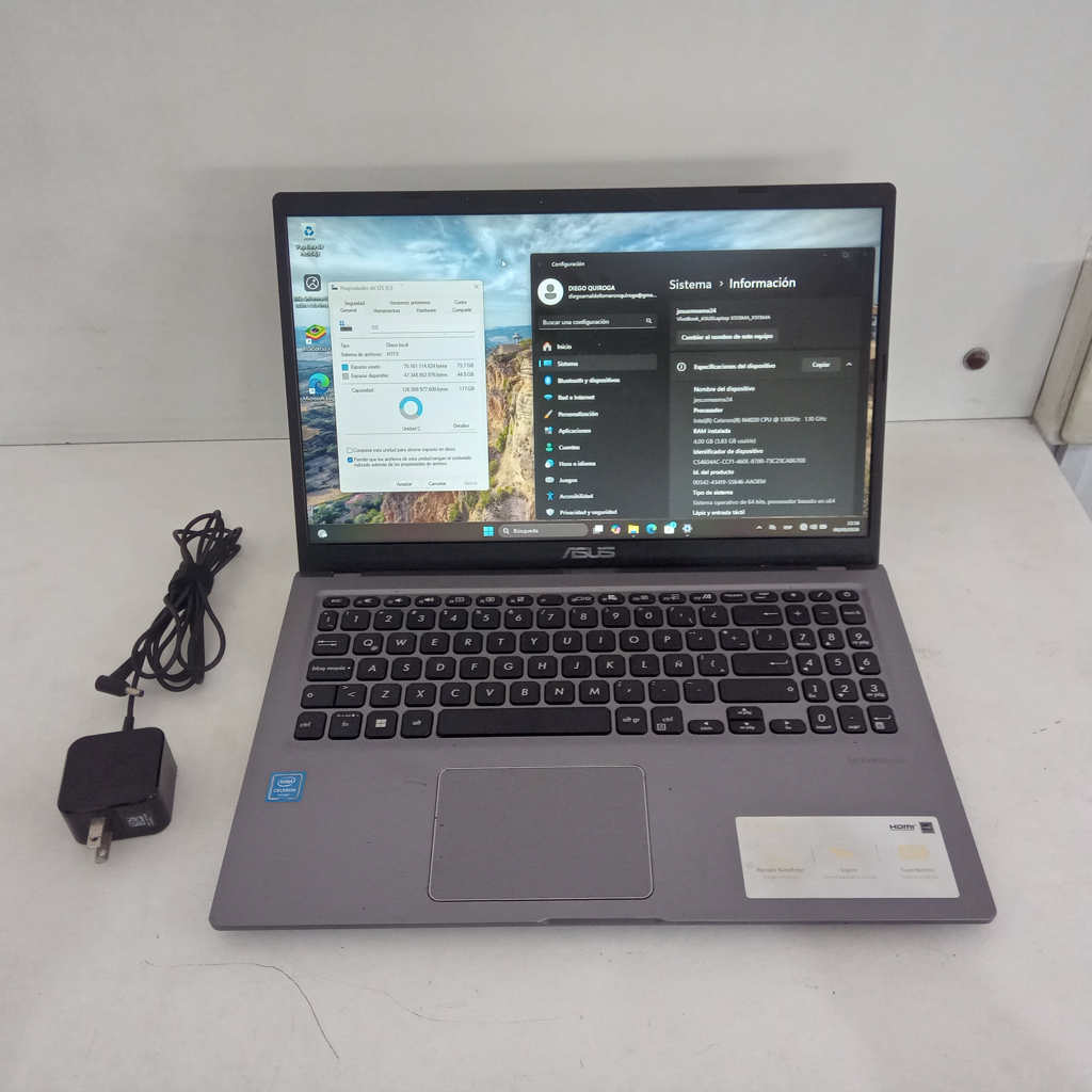 Notebook Marca Asus Modelo X515m Procesador Celeron Memoria Ram 4 Gb Disco Duro 120 Gb Generacion 4.020 Acc Con Teclado Numerico Ent. Hdmi Usb