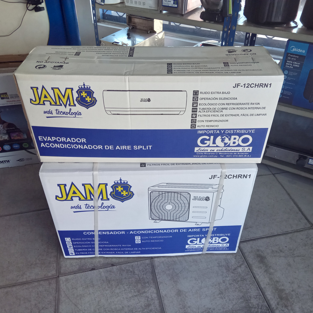 Aire Acondicionado Tipo Split Marca Jam Potencia Btu 12.000 Con Kit Instalacion Con Control Modelo Jf-12chrn1 Nuevo Sin Uso Con Caja Acc No Tiene