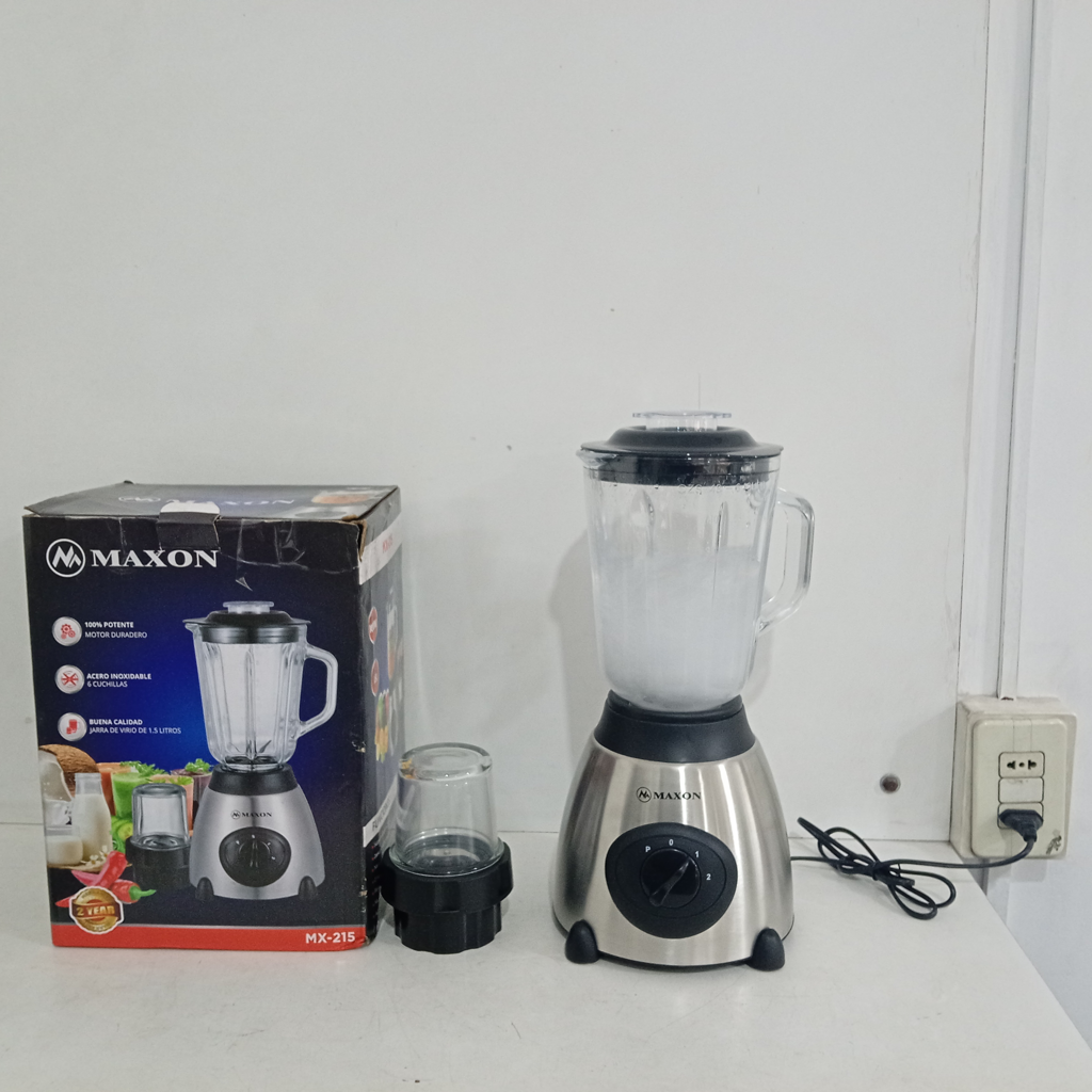 Licuadora Marca Maxon Modelo Mx-215 Velocidades Nuevo Sin Uso Acc Jarra De Vidrio Con Tapa Manual Y Picador De Alimentos
