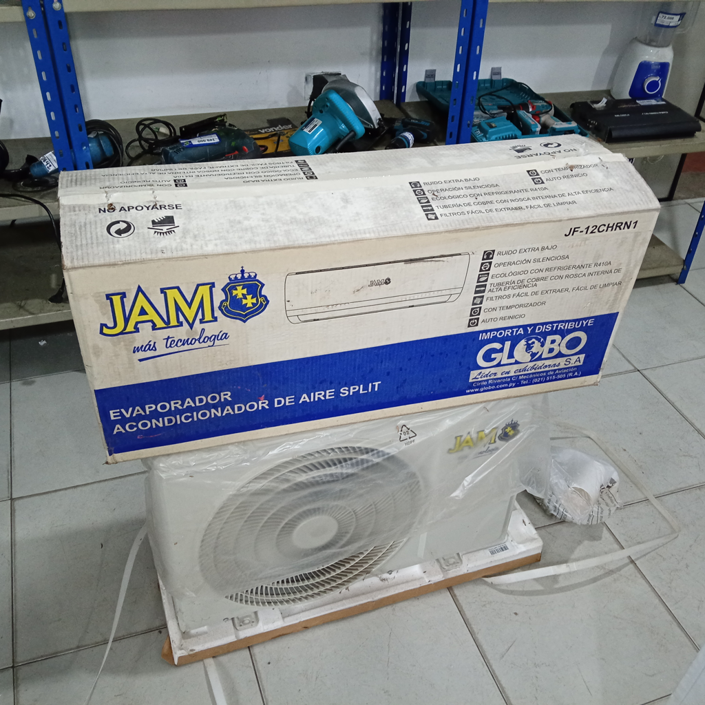Aire Acondicionado Tipo Split Marca Jam Potencia Btu 12.000 Con Kit Instalacion Con Control Modelo Jf-12chrn1 Usado En Buen Estado Con Caja Acc No Tiene