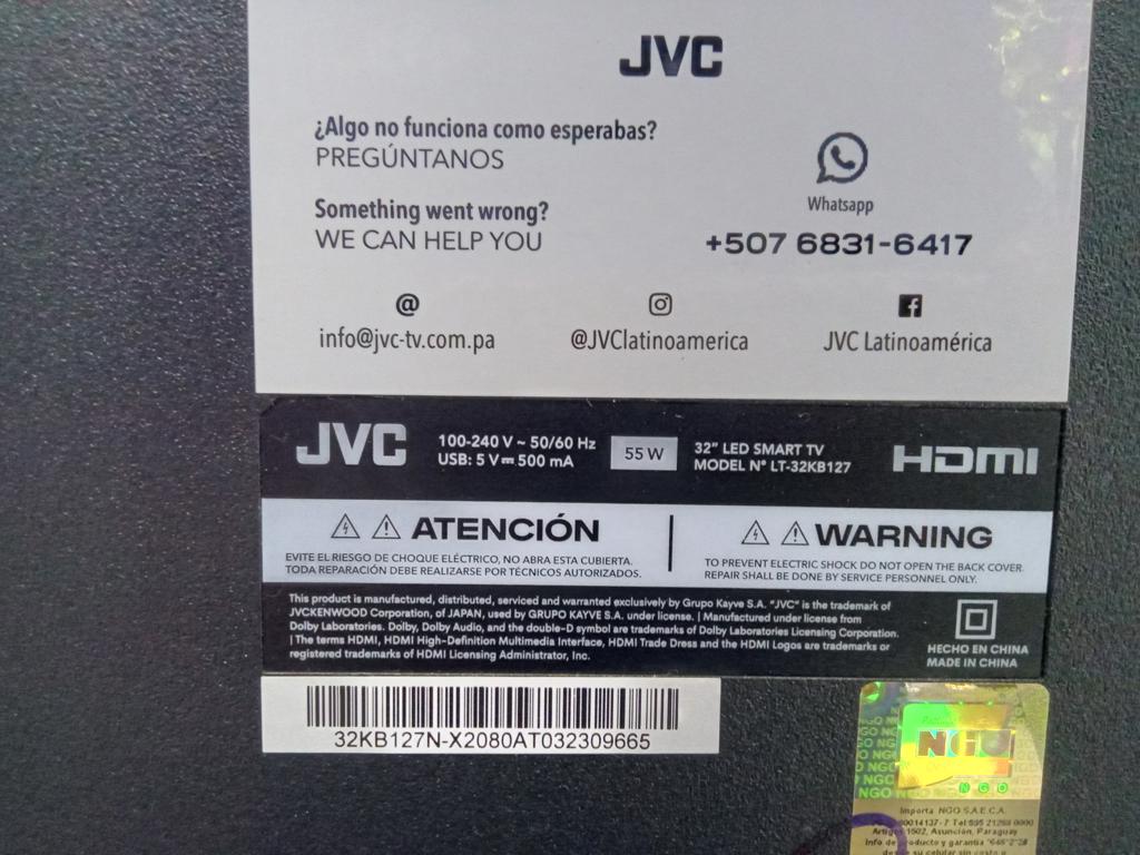 Foto 3 de Televisor Led Smart De 32 '' Marca Jvc Modelo Lt-32kb127 Con Control Usado En Buen Estado Acc Con Patitas