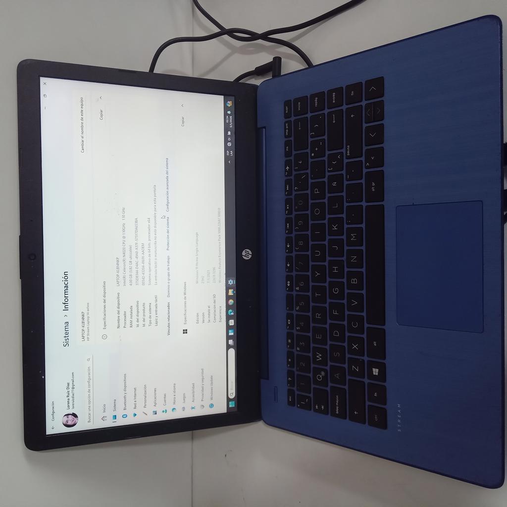 Notebook Marca Hp Modelo 14-Ax10100la Procesador Intel Celeron N4020 Memoria Ram 4 Gb Disco Duro 58 Gb Generacion No Tiene Acc No Tiene