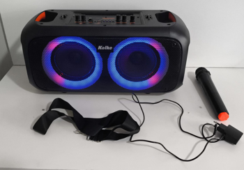 Caja De Sonido Amplificada Marca Kolke Modelo Kpb-515 Sin Control Usado En Buen Estado Acc Cargador Microfono Con Pilas Banda