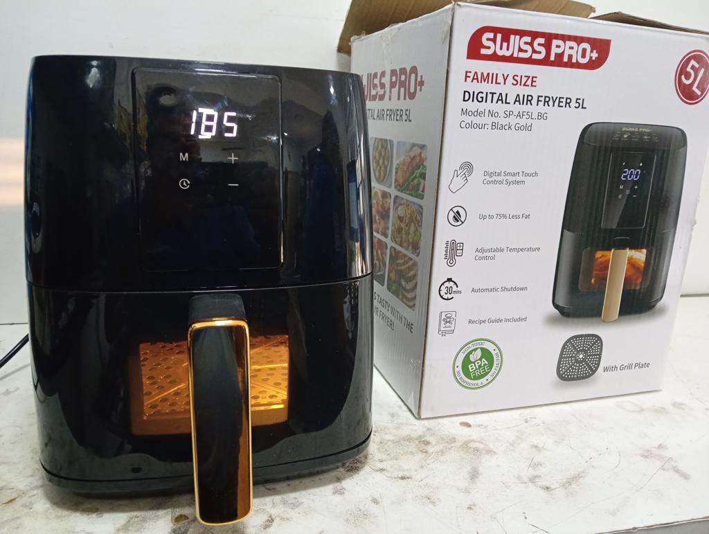 Fritadora Marca Swiss Pro+ Modelo Sp-Af5l.Bg Nro Usado En Buen Estado Acc ManijaRecipiente Para Alimentos