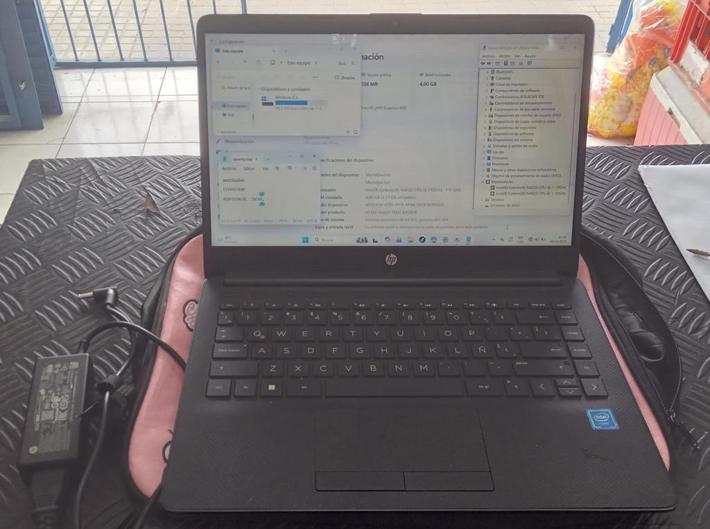 Notebook Marca Hp Modelo 5cg2156ztq Procesador Intel Celeron Memoria Ram 4 Gb Disco Duro 160 Gb Generacion 4.020 Acc WebcamWifiHdmiPuerto Tipo CC/ Estuche