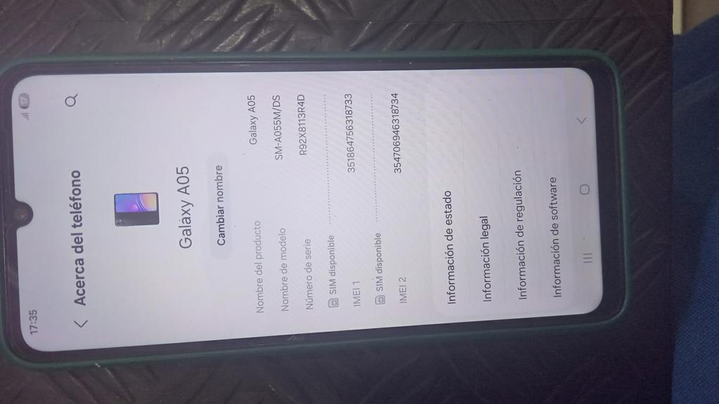 Celular Marca Samsung A05 Modelo Sm-A055m/Ds Memoria Ram 4 Gb Almacenamiento Interno 64 Gb Acc Lamina Funda