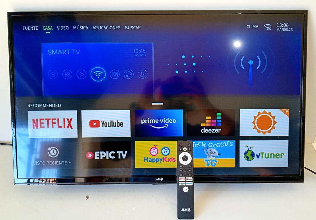 Televisor Led Smart De 32 '' Marca Jam Modelo Ja32hd2000 Con Control Usado En Buen Estado Acc S/ Patita