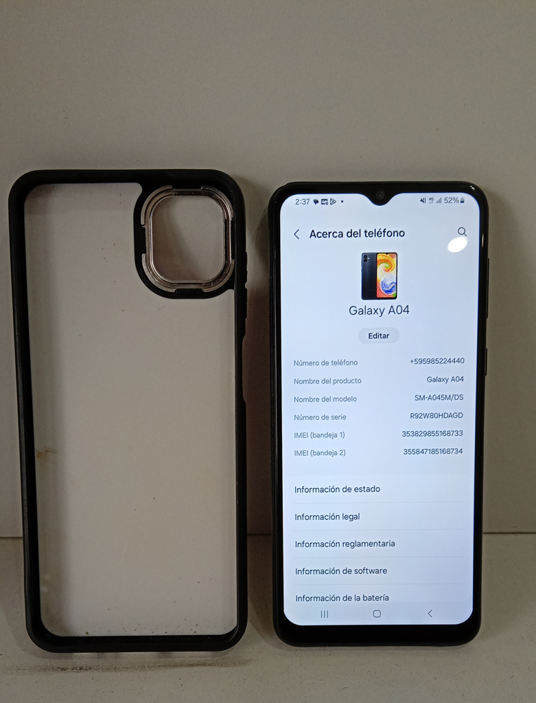 Celular Marca Samsung Modelo Sm-A045m/Ds Galaxy A04 Memoria Ram 4 Gb Almacenamiento Interno 128 Gb Imei 353.829.855.168.733 Acc No Tiene