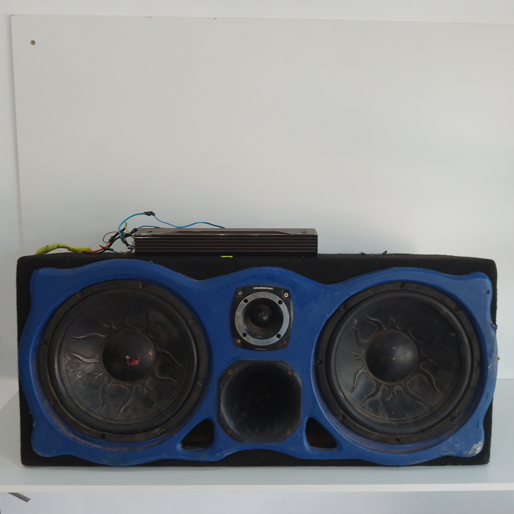 Caja C/ Parlantes Para Auto Usado En Buen Estado Acc 2 Woofer De 15 1 Cornetas 1 Supertwster