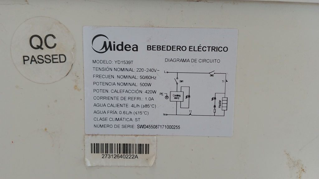 Foto 3 de Bebedero Marca Midea Modelo Yd1539t Usado En Buen Estado Acc Frio/Caliente