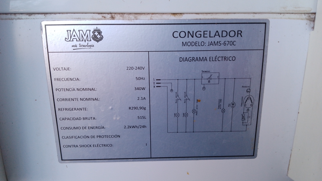Foto 3 de Congeladora / Frezzer Marca Jam Litros 515 Modelo Jams-670c Usado En Buen Estado Acc No Tiene