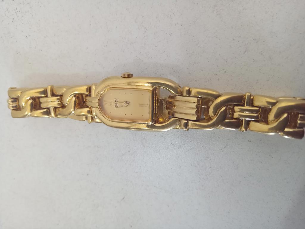 Reloj Para Dama Marca Seiko Modelo An005510 Usado En Buen Estado Acc Malla Color Dorado