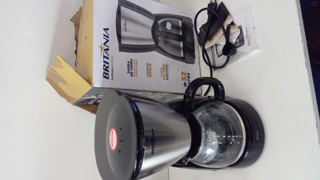 Cafetera Marca Britania Modelo Bcf23a Usado En Buen Estado Acc Jarra De Vidrio Caja Filtro De Plastico