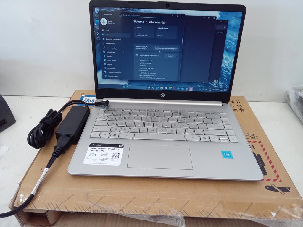 Notebook Marca Hp Modelo Mt7920 Procesador Intel N150 Memoria Ram 4 Gb Disco Duro 119 Gb Generacion 1 Acc CajaCargador
