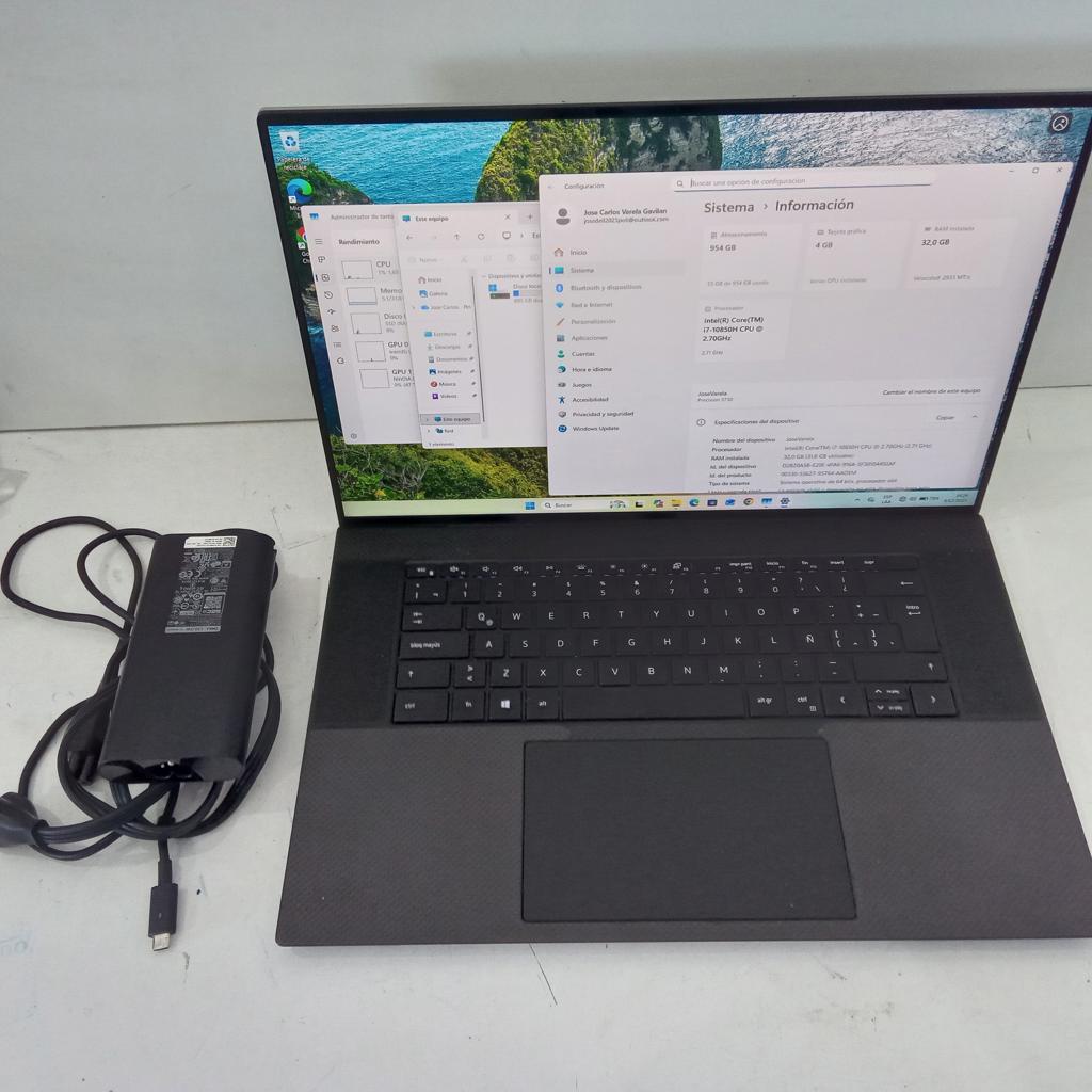 Foto 6 de Notebook Marca Dell Modelo P92f Procesador Intel Core I7-10850h 2.70ghx Memoria Ram 32 Gb Disco Duro 1.000 Gb Generacion 10 Acc Cargador 17 Pulgadas