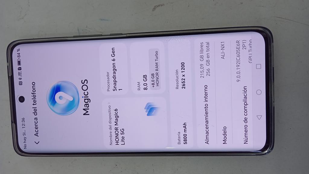 Celular Marca Honor Modelo Magic 6 Lite Memoria Ram 8 Gb Almacenamiento Interno 256 Gb Acc Lamina Protector