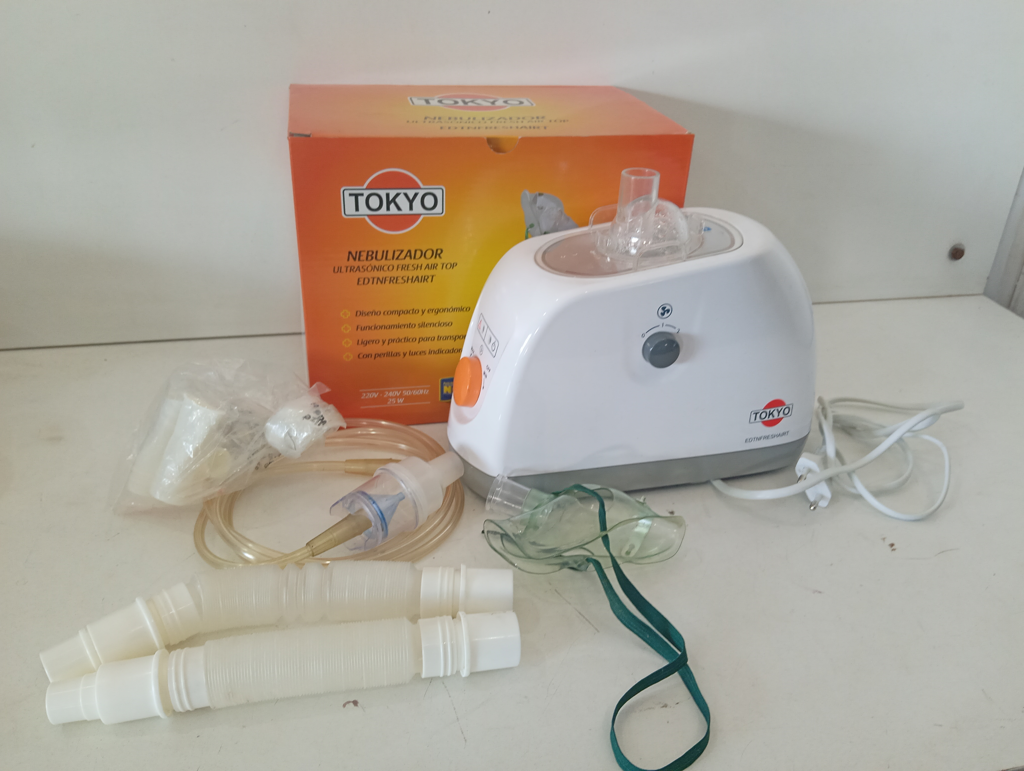 Nebulizador Marca Tokyo Ultrasonico Modelo Edtnfreshairt Usado En Buen Estado Acc 3 Mangueras 1 Mascarilla 1 Filtro2 Picos En Caja