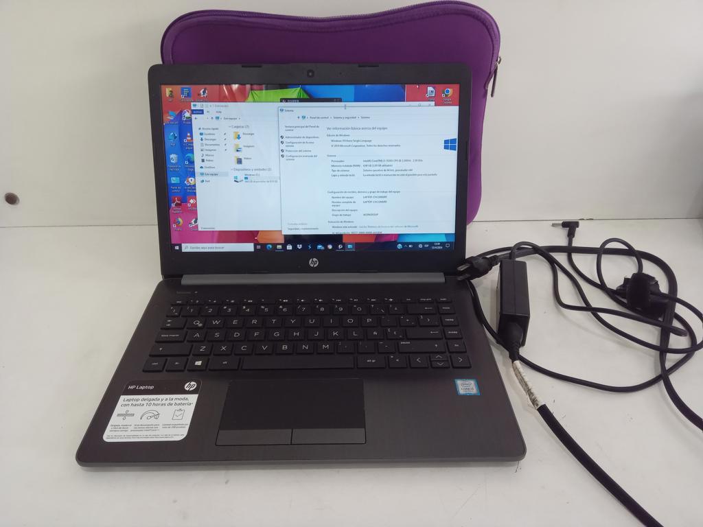 Notebook Marca Hp Modelo 14ck0010la Procesador Core-I3 Memoria Ram 4 Gb Disco Duro 1.000 Gb Acc Pantalla De 14" Estuche De Goma Color Violeta