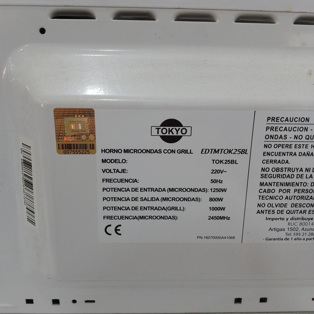 Foto 3 de Microondas Marca Tokio Modelo Tok25bl Usado En Buen Estado Acc Con Plato