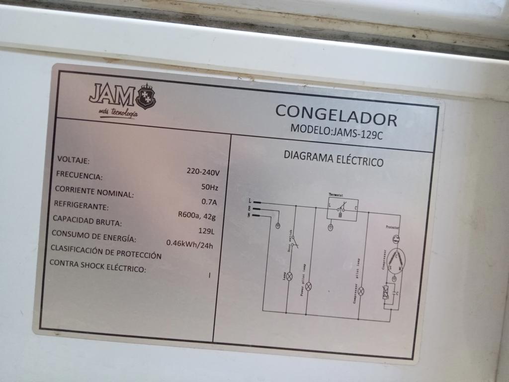 Foto 2 de Congeladora / Frezzer Marca Jam Litros 129 Modelo Jams-12c Usado En Buen Estado Acc Luz Por La Puerta