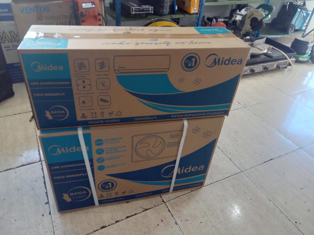 Aire Acondicionado Tipo Split Marca Midea Potencia Btu 12.000 Con Kit Instalacion Con Control Modelo Msafb-12hrn1-Id Nuevo Sin Uso Con Caja Acc No Tiene