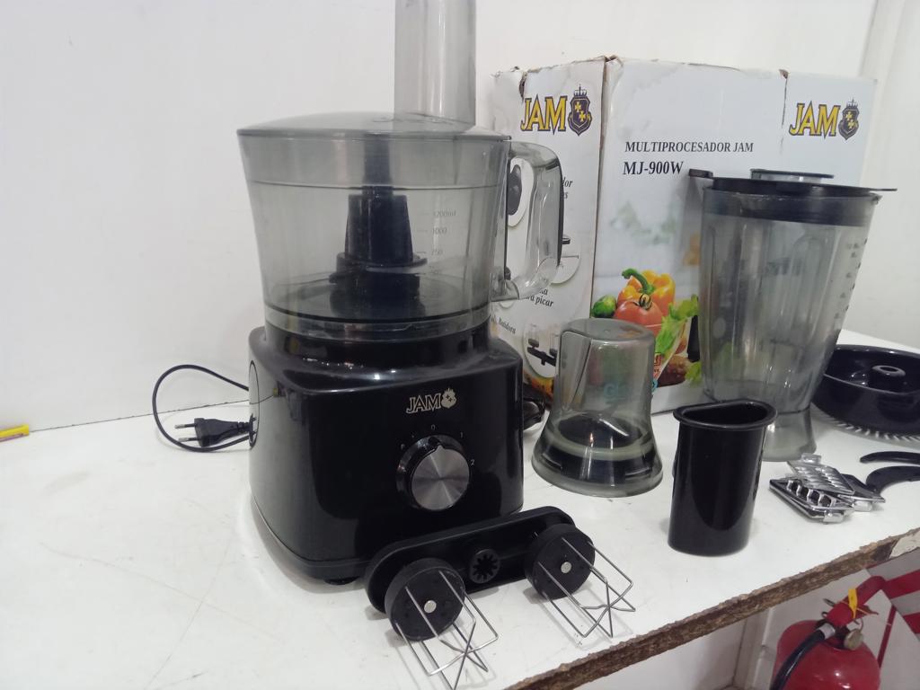 Multiprocesador 2 Velocidades Marca Jam Modelo Mj-900w Usado En Buen Estado Acc Con Licuadora Y Varios Accesorios En Caja