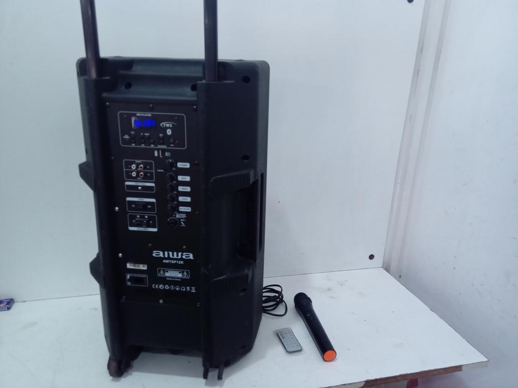 Caja De Sonido Amplificada Marca Aiwa Modelo Awtsp12k Con Control Usado En Buen Estado Acc Cable Power 1 Microfono