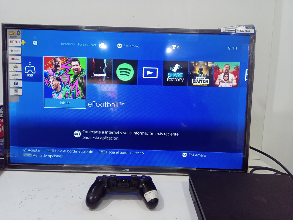 Juego Electronico Ps4 Marca Sony Modelo Cuh1216b Disco Duro 1.000 Gb Con Control Sin Caja Usado En Buen Estado Acc Cable CorrienteCable Hdmi