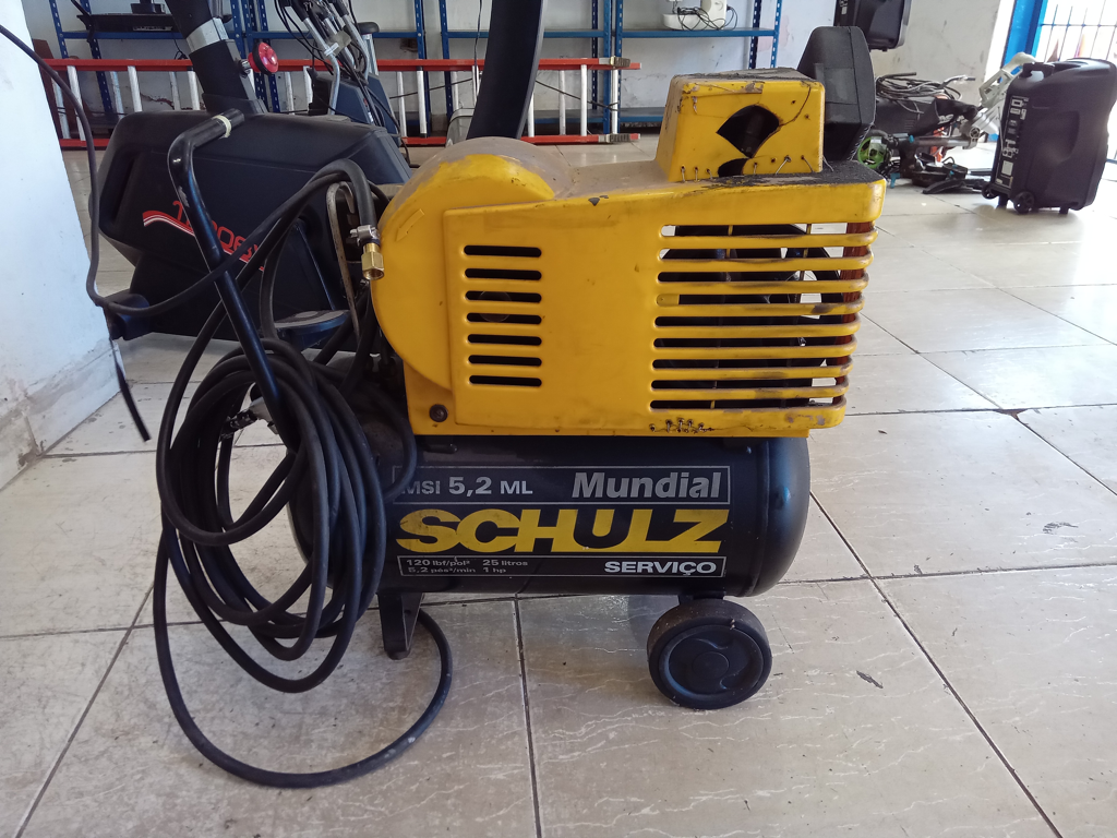 Compresor De Aire Marca Shulz Modelo 25003716 Potencia Hp 1 Usado En Buen Estado Acc Con CabezalMotor Weg De 1hpTanque De 25ltsManguera