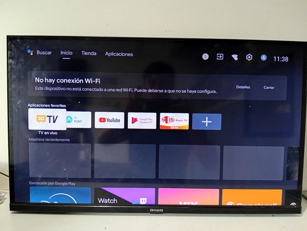 Televisor Led Smart De 32 '' Marca Aiwa Modelo Aw32b4sm Con Control Usado En Buen Estado Acc No Tiene