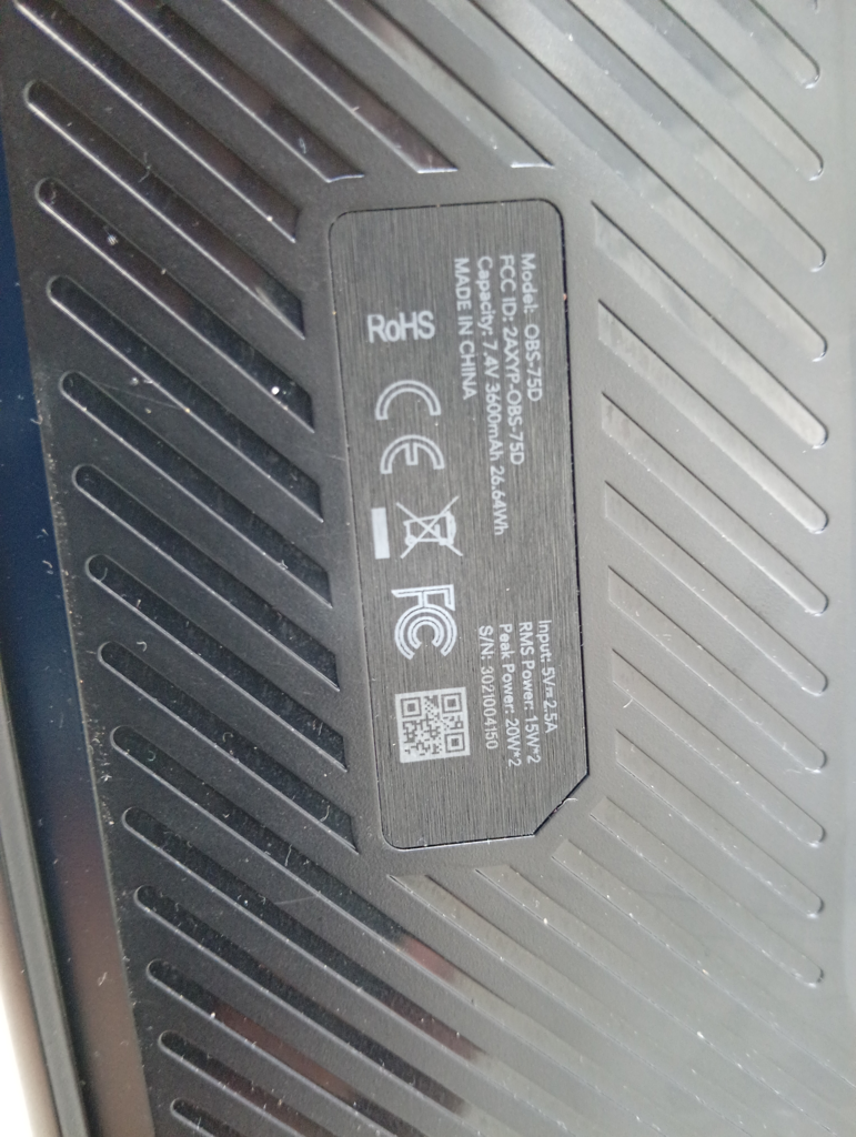 Foto 3 de Parlante Portatil Marca Oraimo Modelo Obs-75d Usado En Buen Estado Con Cinta Colgante Acc No Tiene