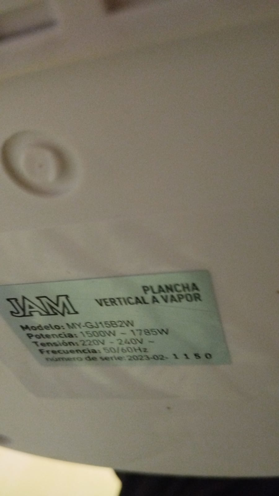 Foto 3 de Plancha Electrica Marca Jam Modelo My-Gj15b2w Usado En Buen Estado Acc PerchaSujetador De RopasDos CabezalesManguera PrincipalDeposito De Agua
