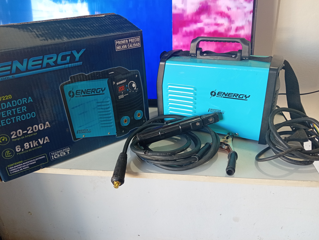 Soldador Marca Energy Modelo 1200/6/220 Usado En Buen Estado Acc Pinza Positivo Y NegativoEn Caja