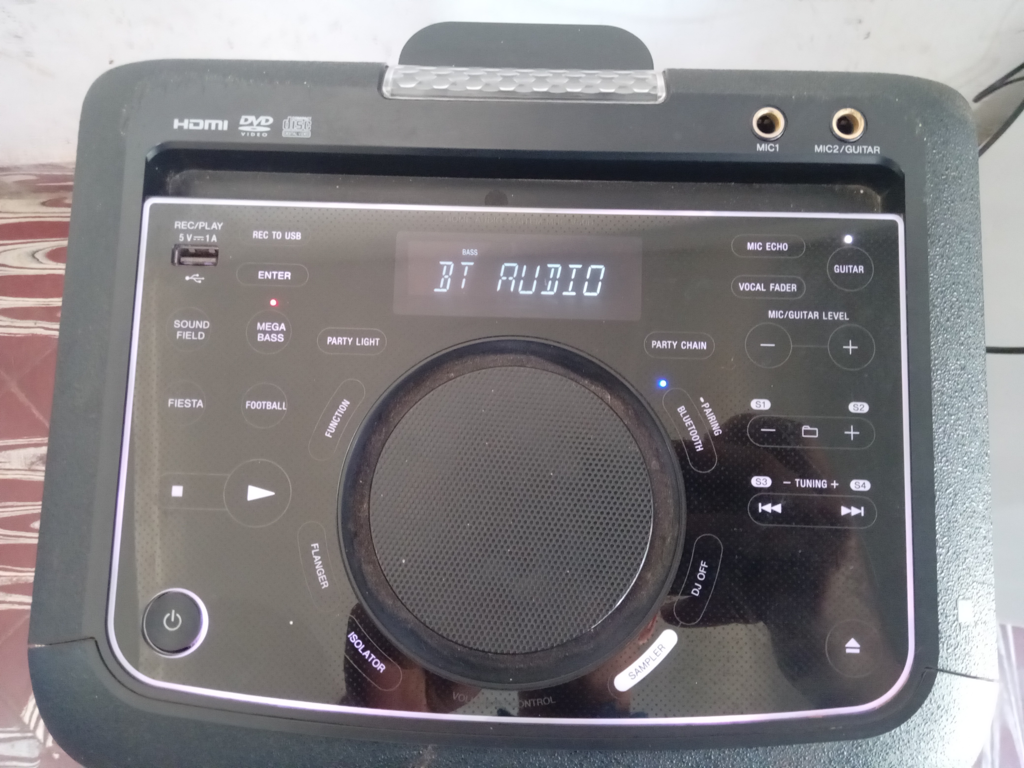 Parlante Portatil Marca Sony Modelo Mhc-V50d Usado En Buen Estado Con BtFmUsb Lu LedTactil Acc Cable Cte