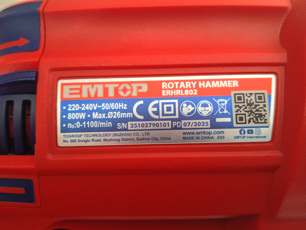 Foto 3 de Taladro Marca Emptop Modelo Rotary Hammer Usado En Buen Estado Acc Mechas VariasUn Acc De Punta Para Cambio