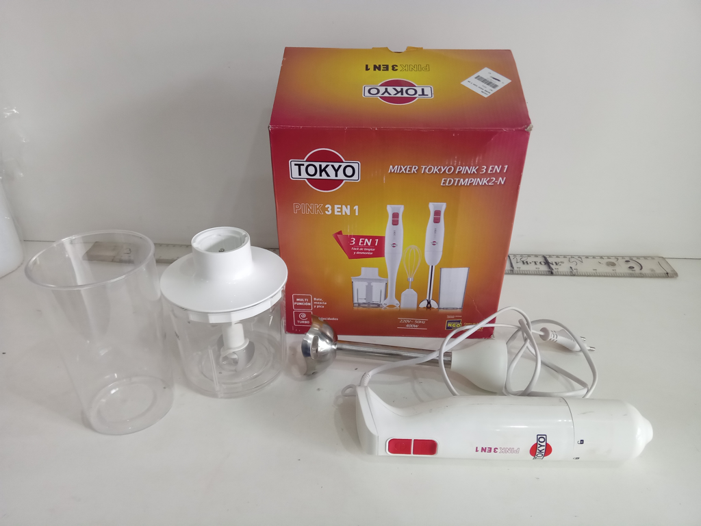 Mixer Marca Tokyo Pink 3 En 1 Modelo Edtmpink2-N Usado En Buen Estado Con Caja Acc BatidoraJarraVaso Para Multiprocesar