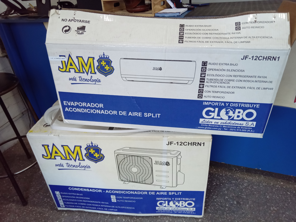 Aire Acondicionado Tipo Split Marca Jam Potencia Btu 12.000 Con Kit Instalacion Con Control Modelo Jf12chrn1 Nuevo Sin Uso Con Caja Acc No Tiene