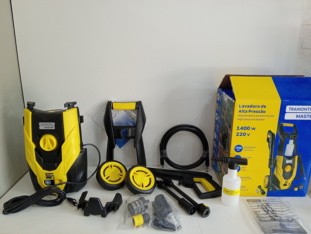 Hidro Lavadora Marca Tramontina De 1400w Modelo Master Nuevo Sin Uso Acc 2 RuedasManguera2 CañosEspumeroPistola