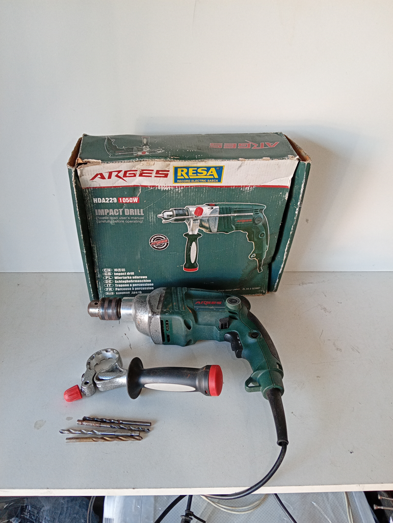 Taladro Marca Arges Modelo Hda229 Usado En Buen Estado Acc Mango 4 Mechas Encaja